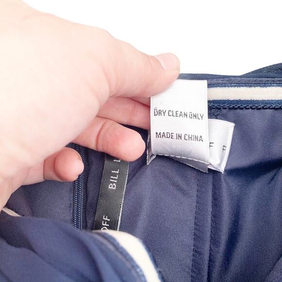 Bill Levkoff Chiffon Short Strapless Dress Sweetheart Neckline Navy 6 Bridesmaid - Picture 5 of 12